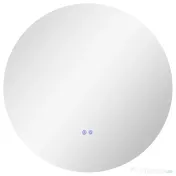 Kleankin Oglinda de Baie Rotunda cu Lumina LED in 3 Culori si intrerupatoare Touch, Ø70x3.5 cm, Transparent | Aosom Romania