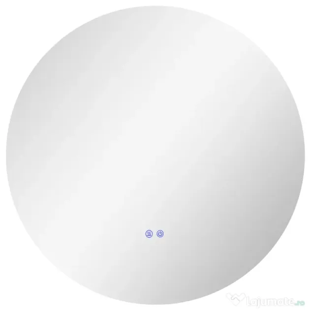 Kleankin Oglinda de Baie Rotunda cu Lumina LED in 3 Culori si intrerupatoare Touch, Ø70x3.5 cm, Transparent | Aosom Romania