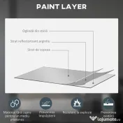 Kleankin Oglinda de Baie Rotunda cu Lumina LED in 3 Culori si intrerupatoare Touch, Ø70x3.5 cm, Transparent | Aosom Romania
