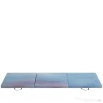 HOMCOM Saltea de Gimnastică 180 cm pliabilă, Crash Mat Groasă 5 cm cu Mânere pentru Antrenament Acasă, Albastru Deschis