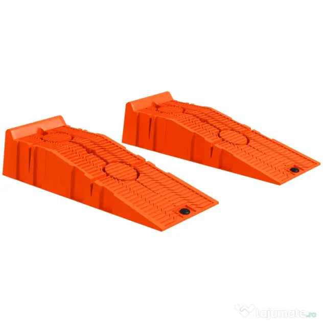 DURHAND Set 2 Rampe de Încărcare pentru Mașină din Plastic cu Sarcină Maximă 5 Tone, 91x30x21 cm, Portocaliu