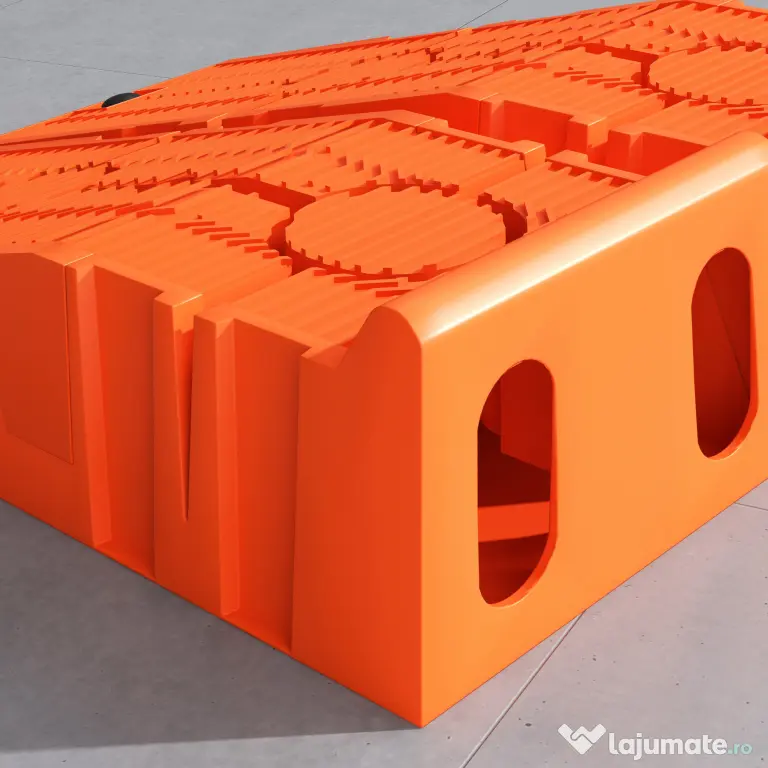 DURHAND Set 2 Rampe de Încărcare pentru Mașină din Plastic cu Sarcină Maximă 5 Tone, 91x30x21 cm, Portocaliu