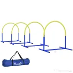 PawHut Echipament de Agilitate pentru Câini, Set Portabil din 4 Piese pentru Antrenament, 95x88x64 cm, Albastru