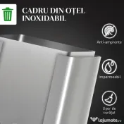 HOMCOM Coș de gunoi cu 2 compartimente de 15L, cu pedală și capac silențios, din oțel inoxidabil și PP, 40x34,8x47,5 cm 