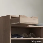 HOMCOM Bancă pentru Încălțăminte cu Pernă de Șezut, 76,5x30x52 cm, Gri | Aosom Romania