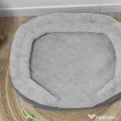 PawHut Canapea pentru Câini cu Pernă, Hușă Detașabilă, Bază Înălțată și Picioare Antiderapante, 90x78x25 cm, Gri | Aosom Romania 