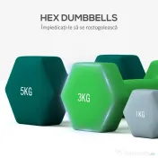 SPORTNOW Set de haltere cu suport, 3 perechi de greutăți de 2 x 1 kg, 2 x 3 kg, 2 x 5 kg, Multicolor | Aosom Romania