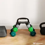 SPORTNOW Set de haltere cu suport, 3 perechi de greutăți de 2 x 1 kg, 2 x 3 kg, 2 x 5 kg, Multicolor | Aosom Romania