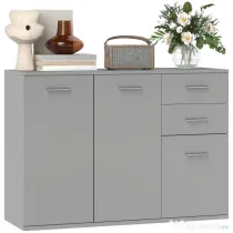 HOMCOM Dulap 3uși+2sertare gri 106x35x76 | Aosom Romania