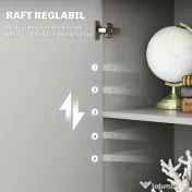 HOMCOM Dulap 3uși+2sertare gri 106x35x76 | Aosom Romania 