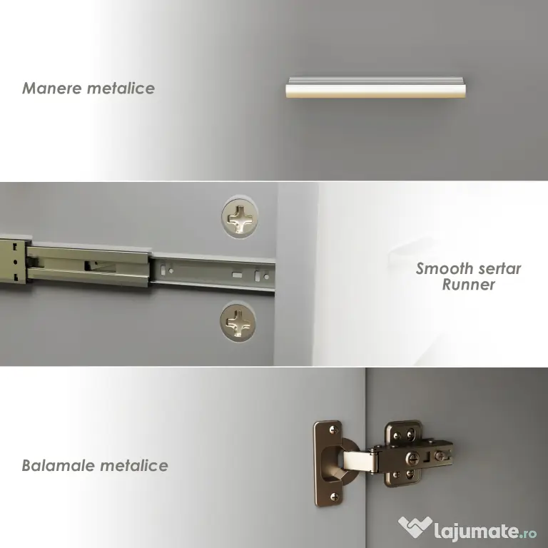 HOMCOM Dulap 3uși+2sertare gri 106x35x76 | Aosom Romania