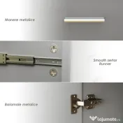 HOMCOM Dulap 3uși+2sertare gri 106x35x76 | Aosom Romania 