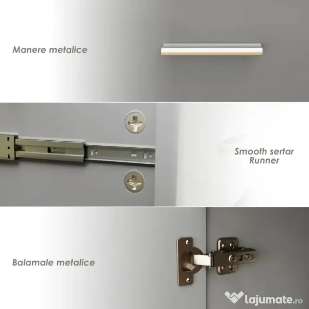 HOMCOM Dulap 3uși+2sertare gri 106x35x76 | Aosom Romania