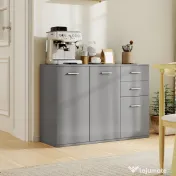 HOMCOM Dulap 3uși+2sertare gri 106x35x76 | Aosom Romania 