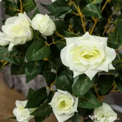 Outsunny Plantă Artificială de Trandafir cu 21 de Flori Ø18x90 cm Portocaliu cu Vas | Aosom Romania 