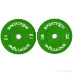 SPORTNOW Set de 2 Discuri Greutăți 2x10 kg din Cauciuc, cu Gaură de 5 cm pentru Gantere și Grijuri, Ø45x4 cm, Verde