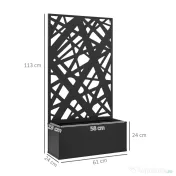 Outsunny Jardinieră cu Grilaj pentru Plante Cățărătoare din Metal, 61x23x113 cm, Negru | Aosom Romania 