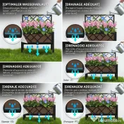 Outsunny Jardinieră cu Grilaj pentru Plante Cățărătoare din Metal, 61x23x113 cm, Negru | Aosom Romania 
