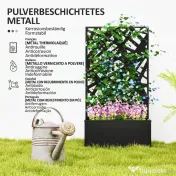 Outsunny Jardinieră cu Grilaj pentru Plante Cățărătoare din Metal, 61x23x113 cm, Negru | Aosom Romania 