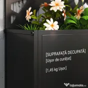 Outsunny Jardinieră cu Grilaj pentru Plante Cățărătoare din Metal, 61x23x113 cm, Negru | Aosom Romania 