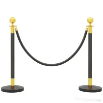 HOMCOM Stâlpi de Ghidare cu Funie de Catifea de 1,5 m și Bază de Umplut, din Oțel Inoxidabil, Ø32x96 cm, Negru | Aosom Romania