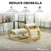 HOMCOM Scaun pentru genunchi reglabil în 6 poziții, din țesătură tip in și lemn de mesteacăn, 55x85x55 cm, crem | Aosom Romania 