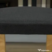 HOMCOM Scaun genunchi ergonomic, din Țesătură cu Aspect de In și Lemn, 50x73x55 cm, Negru | Aosom Romania 