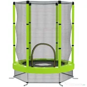 AIYAPLAY Trambulină pentru Copii 3-6 Ani cu Plasă de Siguranță, Փ140x190 cm, Verde | Aosom Romania 