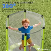AIYAPLAY Trambulină pentru Copii 3-6 Ani cu Plasă de Siguranță, Փ140x190 cm, Verde | Aosom Romania 