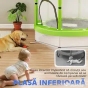 AIYAPLAY Trambulină pentru Copii 3-6 Ani cu Plasă de Siguranță, Փ140x190 cm, Verde | Aosom Romania 