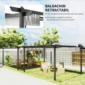 Outsunny Pergolă Retractabilă cu Structură din Aluminiu, Copertină de Soare pentru Grădină sau Terasă, 390x390x223 cm, Alb | Aosom Romania 