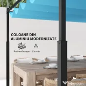 Outsunny Pergolă Retractabilă cu Structură din Aluminiu, Copertină de Soare pentru Grădină sau Terasă, 390x390x223 cm, Alb | Aosom Romania 