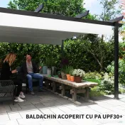 Outsunny Pergolă Retractabilă cu Structură din Aluminiu, Copertină de Soare pentru Grădină sau Terasă, 390x390x223 cm, Alb | Aosom Romania 