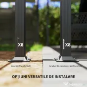 Outsunny Pergolă Retractabilă cu Structură din Aluminiu, Copertină de Soare pentru Grădină sau Terasă, 390x390x223 cm, Alb | Aosom Romania 