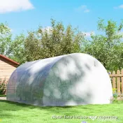 Outsunny Sera din PE cu 8 Ferestre, Ușă Enrolabilă și Margini Îngropate, 4x3x2 m, Albă | Aosom Romania 