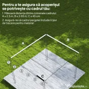 Outsunny Tettuccio di Ricambio per Gazebo 3x3 m con 10 Fori di Drenaggio Grigio | Aosom Romania 