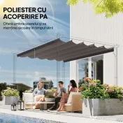 Outsunny Tettuccio di Ricambio per Gazebo 3x3 m con 10 Fori di Drenaggio Grigio | Aosom Romania 