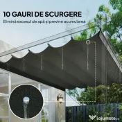 Outsunny Tettuccio di Ricambio per Gazebo 3x3 m con 10 Fori di Drenaggio Grigio | Aosom Romania 
