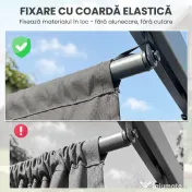 Outsunny Tettuccio di Ricambio per Gazebo 3x3 m con 10 Fori di Drenaggio Grigio | Aosom Romania 