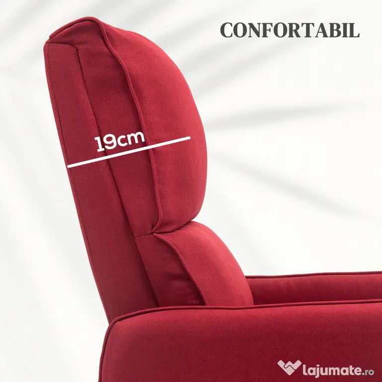 HOMCOM Fotoliu cu Ridicare Electrică, Fotoliu cu Telecomandă și Suport pentru Picioare, 62x86,5x98 cm, Roșu | Aosom Romania