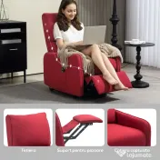 HOMCOM Fotoliu cu Ridicare Electrică, Fotoliu cu Telecomandă și Suport pentru Picioare, 62x86,5x98 cm, Roșu | Aosom Romania 