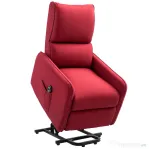 Homcom Fotoliu Electric Cu Ridicare – Telecomanda & Suport Picioare, Rosu