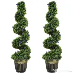 HOMCOM Set de Două Arbori Artificiali de Lavandă 90cm