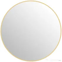HOMCOM Oglindă Rotundă pentru Baie, din Sticlă și Oțel, Ø70x2.5 cm, culoare Auriu | Aosom Romania