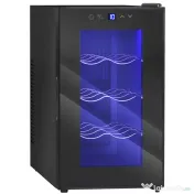 HOMCOM Cantineta Frigorifică pentru 8 Sticle de Vin, Capacitate 21L, Display Touch și Rafturi Reglabile, Negru 