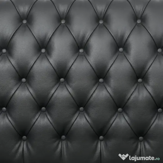 HOMCOM Fotoliu Decorativ Tapițat cu Butoni Decorativi și Picioare din Lemn, 105x86x79 cm, Negru | Aosom Romania