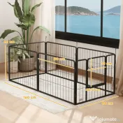 PawHut Țarc pentru Câini Portabil din 6 Panouri, 160x80x60 cm, Negru | Aosom Romania 