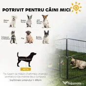 PawHut Țarc pentru Câini Portabil din 6 Panouri, 160x80x60 cm, Negru | Aosom Romania 