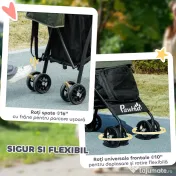PawHut Cărucior Pliabil pentru Câini cu Lese, Geantă de Depozitare și Suport pentru Pahare, 76x44x103 cm, Verde | Aosom Romania 