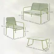 Outsunny Ratan Verde Balcon | Aosom Romania 